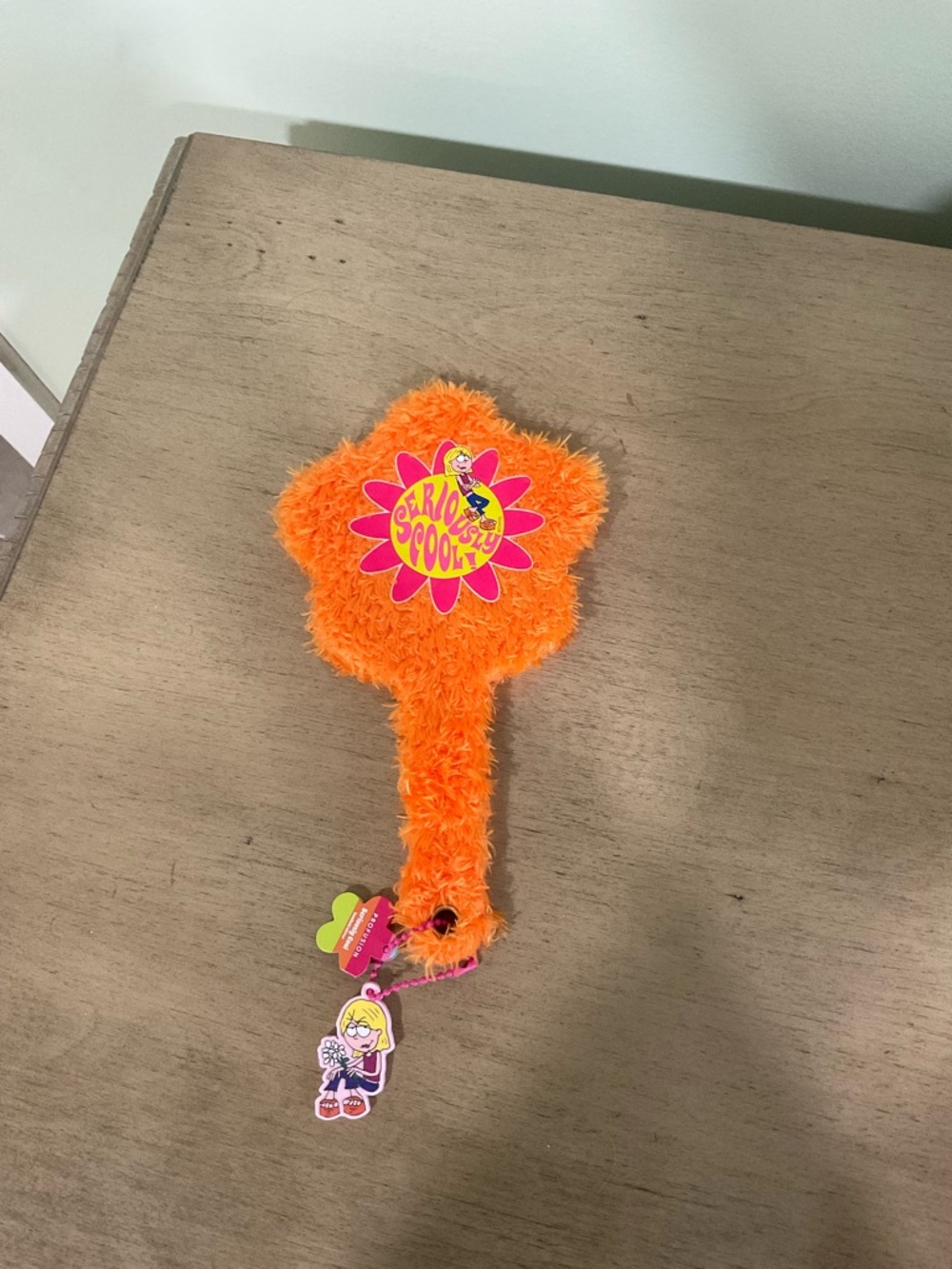 Profusion Cosmetics Lizzie McGuire Orange Fuzzy Star Hand Mirror